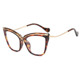 Kelsey Oversized Transparent Glasses Frame Cat Eye Frames Southood Leopard